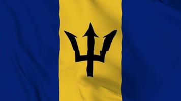 bandera ondeante de barbados realista. Bucle suave de video 4k sin problemas