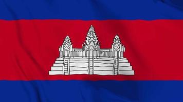 realistic Kingdom of Cambodia waving flag. smooth 4k video seemless loop