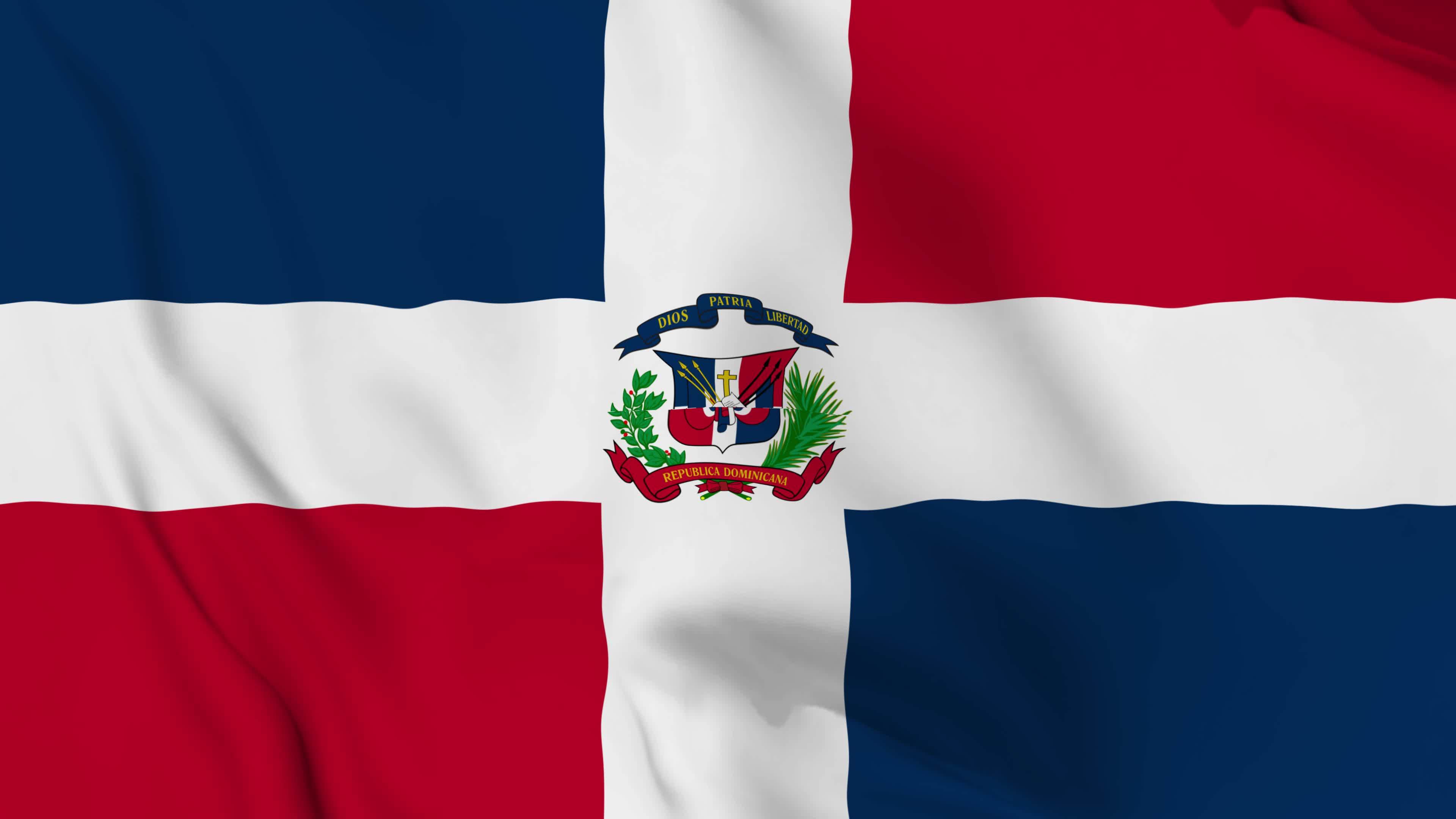 realistic Dominican Republic, God, Homeland, Freedom, waving flag ...