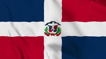 república dominicana realista, dios, patria, libertad, bandera ondeante. bucle suave de video 4k sin problemas