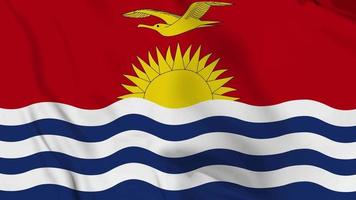 realistic Kiribati waving flag. smooth 4k video seemless loop