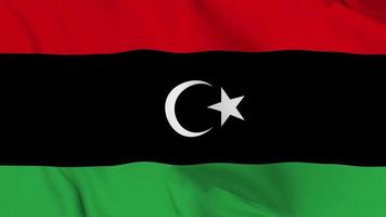 estado realista da líbia acenando a bandeira. loop sem costura de vídeo 4k suave video