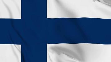 realistic Finland waving flag. smooth 4k video seemless loop