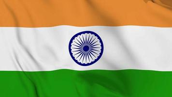 realistische wapperende vlag van india. vloeiende 4k-video zonder lus video