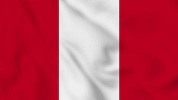 Republic of Peru realistic waving flag. smooth seamless loop 4k video