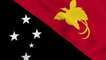 bandeira de ondulação realista de papua nova guiné. vídeo 4k de loop sem costura suave video