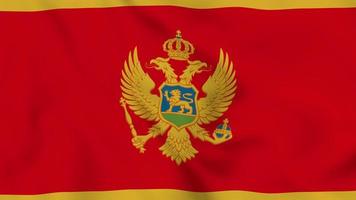 Montenegro realistic waving flag. smooth seamless loop 4k video