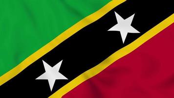 Saint Kitts e Nevis bandiera sventolante realistica. video 4K a ciclo continuo liscio