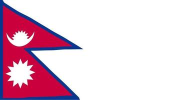 Federal Democratic Republic of Nepal realistic waving flag. smooth seamless loop 4k video
