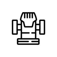 planer front view icon vector outline illustration