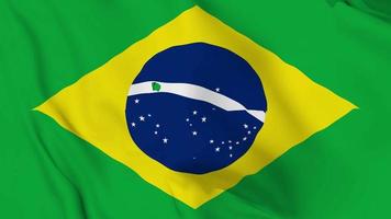 realistic Federative Republic of Brazil waving flag. smooth 4k video seemless loop