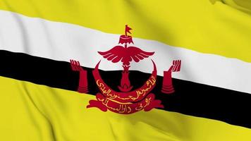realistic Brunei Darussalam waving flag. smooth 4k video seemless loop