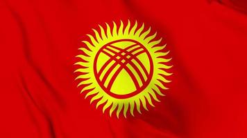 realistic Kyrgyzstan waving flag. smooth 4k video seemless loop