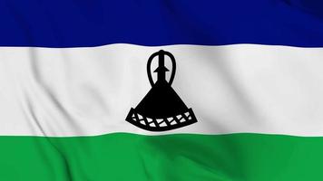 drapeau ondulant du lesotho réaliste. boucle fluide de la vidéo 4k video