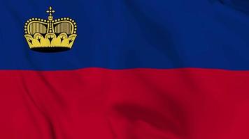 realistic Principality of Liechtenstein waving flag. smooth 4k video seemless loop