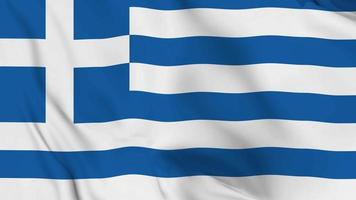 Grecia realista nacional, griega, ondeando la bandera. Bucle suave de video 4k sin problemas