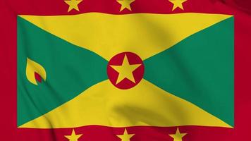 realistic Grenada national waving flag. smooth 4k video seemless loop