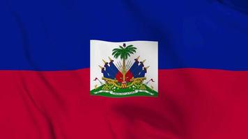 realistische nationale wapperende vlag van Haïti. vloeiende 4k-video zonder lus video