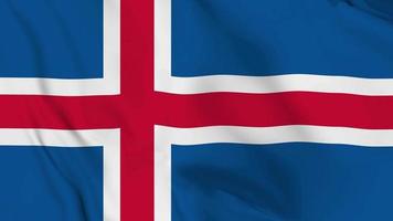 realistische isländische wehende flagge. reibungsloses 4k-Video, nahtlose Schleife video