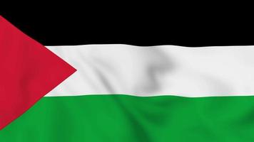 estado da palestina bandeira de ondulação realista. vídeo 4k de loop sem costura suave video