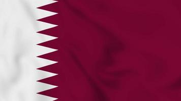 bandera ondeante realista del estado de qatar. video de 4k de bucle suave y sin interrupciones