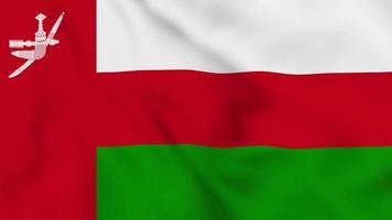 Sultanate of Oman realistic waving flag. smooth seamless loop 4k video