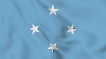 Federated States of Micronesia realistic waving flag. smooth seamless loop 4k video