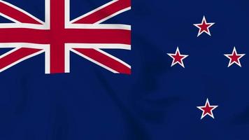 neuseeland realistische wehende flagge. reibungsloses 4k-Video mit nahtloser Schleife video