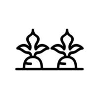 carrots in the garden icon vector outline illustration