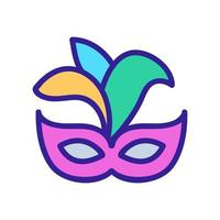 carnival mask with feathers icon vector outline illustration