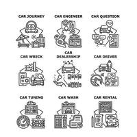 Car Dealership Set Icons Vector Illustrations