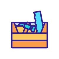 box with carpentry tools icon vector outline illustration