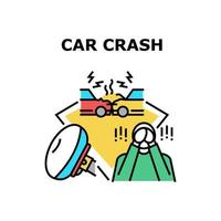 ilustración de color de concepto de accidente de accidente de coche