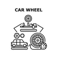 ilustración de color de concepto de mantenimiento de rueda de coche vector