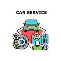 ilustración de color de concepto de vector de servicio de coche