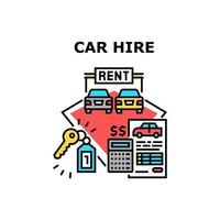 Car Hire Service Vector Concept Color Illustration