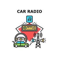 Ilustración de color de concepto de vector de dispositivo de radio de coche