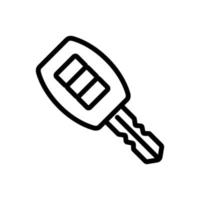 iron key with alarm control panel icon vector outline illustration