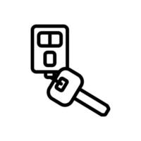 key fob with alarm icon vector outline illustration