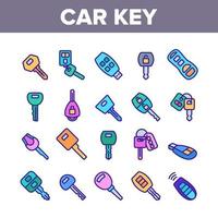 Car Key Equipment Collection Icons Set Vector