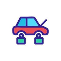 Hacking car icon vector. Isolated contour symbol illustration vector