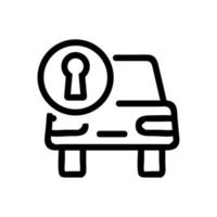 Car lock icon vector. Isolated contour symbol illustration vector