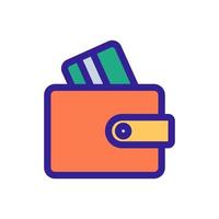 Wallet with cards icon vector. Isolated contour symbol illustration vector