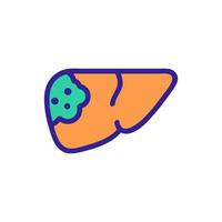 cáncer, vector de icono de hígado. ilustración de símbolo de contorno aislado