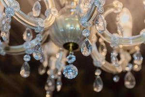 Chrystal chandelier closeup. Selective focus photo