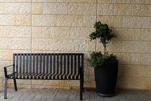 Bench for rest in the city park. photo