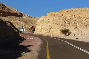 Highway in the Eilat Mountains in the Southern Negev, southern Israel. photo