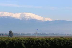 There is snow on Mount Hermon in northern Israel. photo