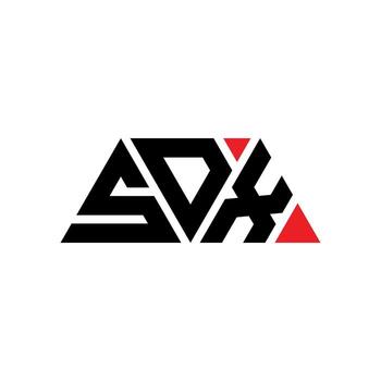 SDX triangle letter logo design with triangle shape. SDX triangle logo design monogram. SDX triangle vector logo template with red color. SDX triangular logo Simple, Elegant, and Luxurious Logo. SDX