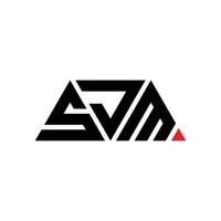 SJM triangle letter logo design with triangle shape. SJM triangle logo design monogram. SJM triangle vector logo template with red color. SJM triangular logo Simple, Elegant, and Luxurious Logo. SJM